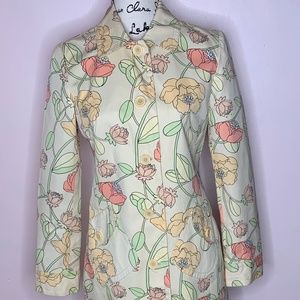Ann Taylor LOFT Floral Print Trench Coat - Sz. SM
